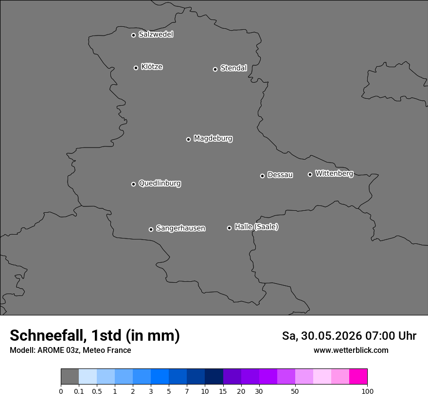 Modellkarte AROME – snow_rate – st