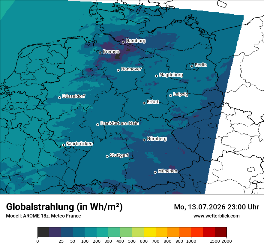 Modellkarte AROME – ssrd – deutschland