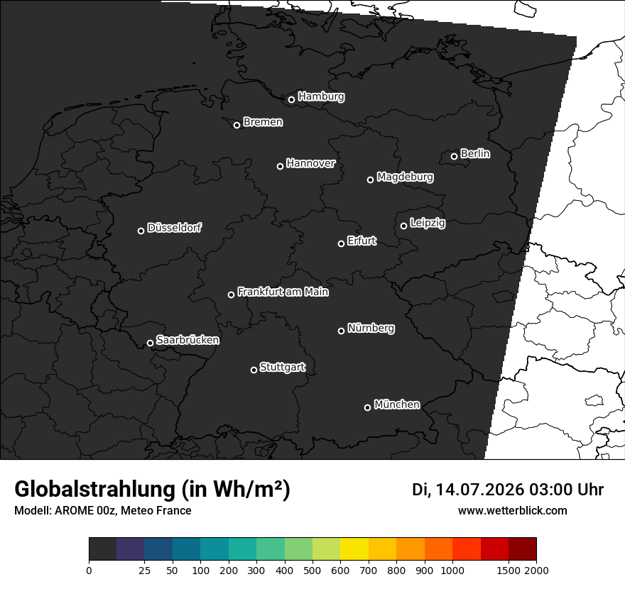 Modellkarte AROME – ssrd – deutschland
