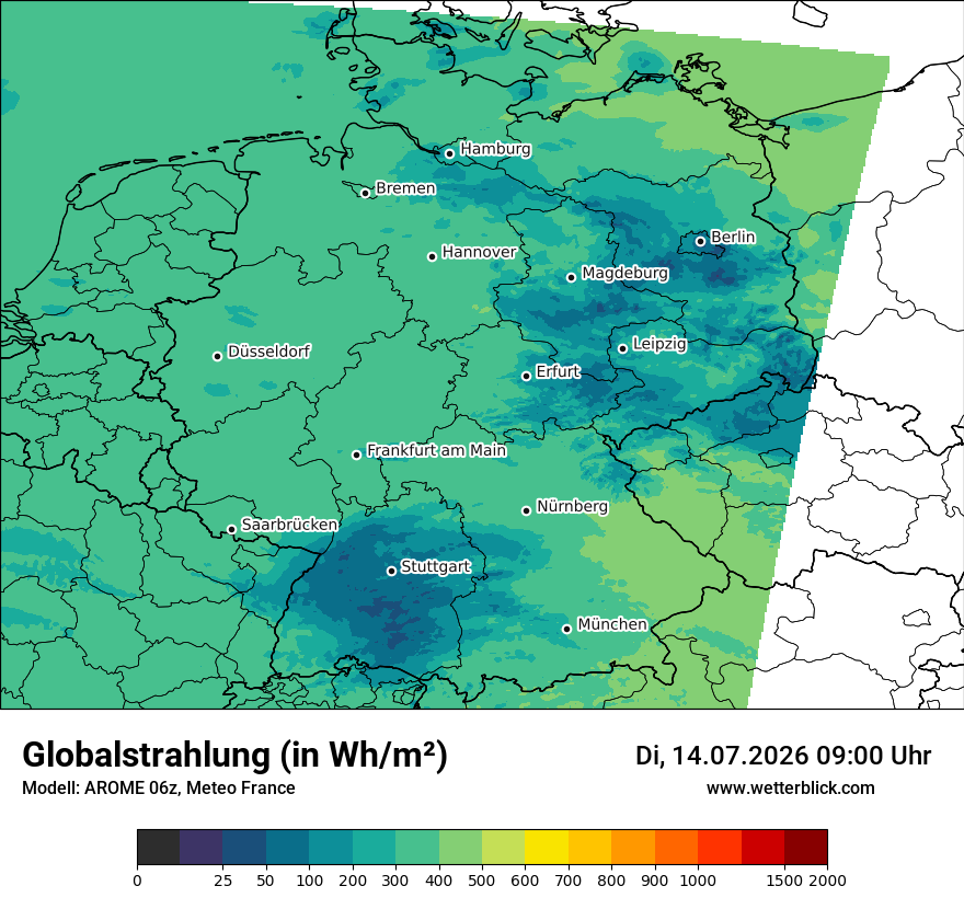 Modellkarte AROME – ssrd – deutschland