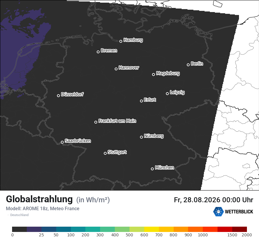 Modellkarte AROME – ssrd – deutschland