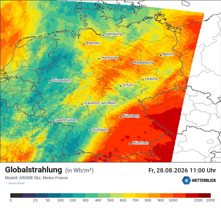 Modellkarte AROME – ssrd – deutschland