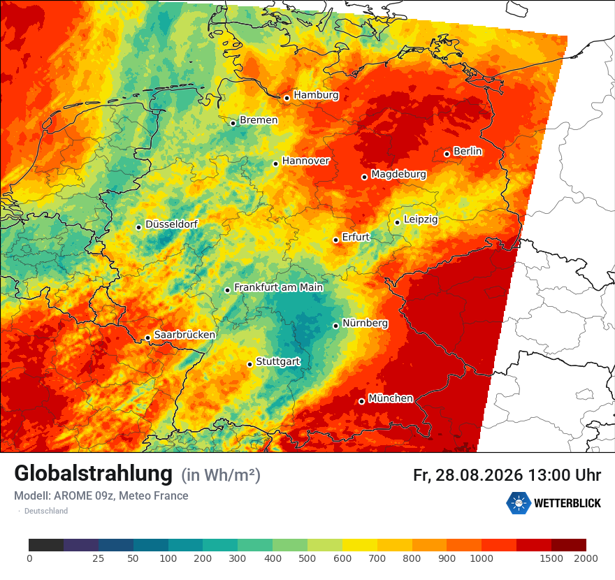 Modellkarte AROME – ssrd – deutschland