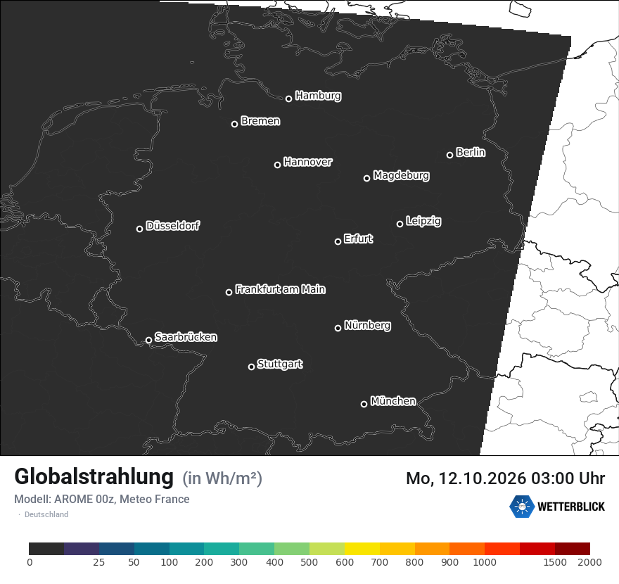 Modellkarte AROME – ssrd – deutschland