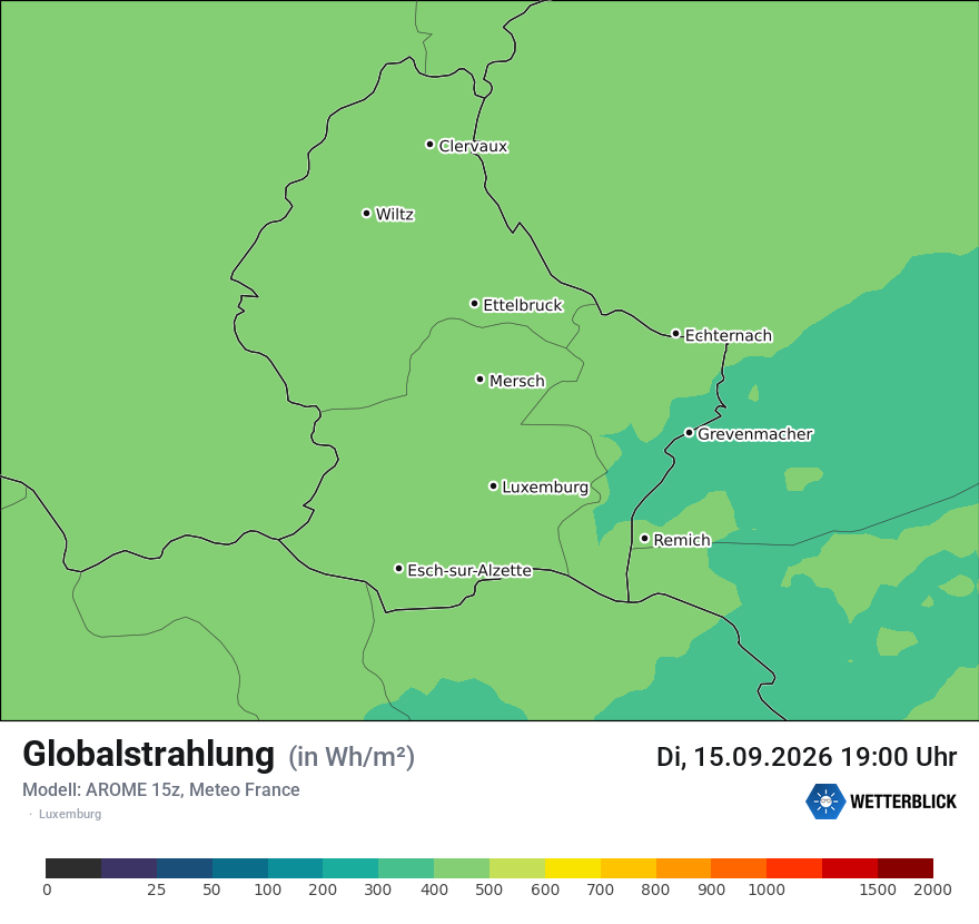 Modellkarte AROME – ssrd – luxemburg