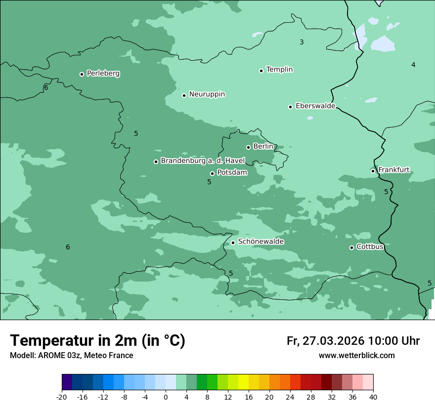 Modellkarte AROME – t2m – bb