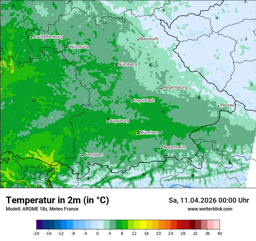 Modellkarte AROME – t2m – by