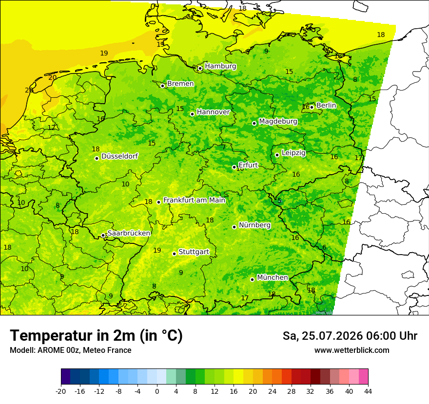 Modellkarte AROME – t2m – deutschland