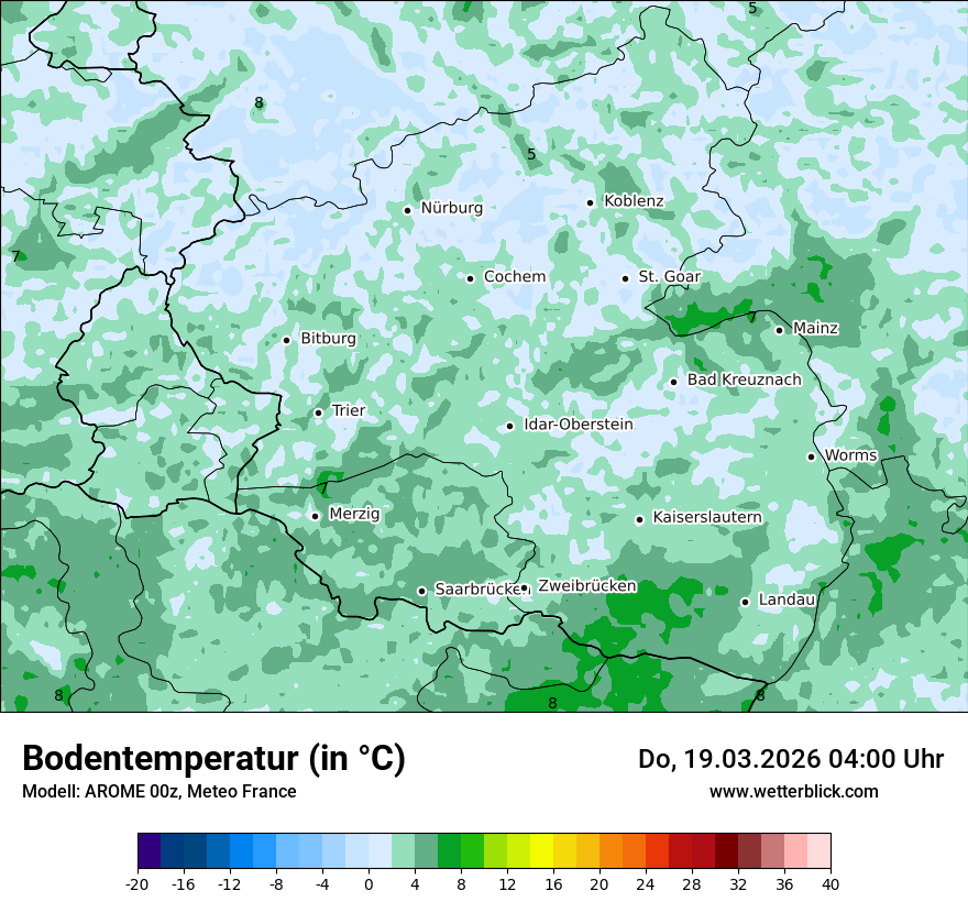 Modellkarte AROME – t_g – rp