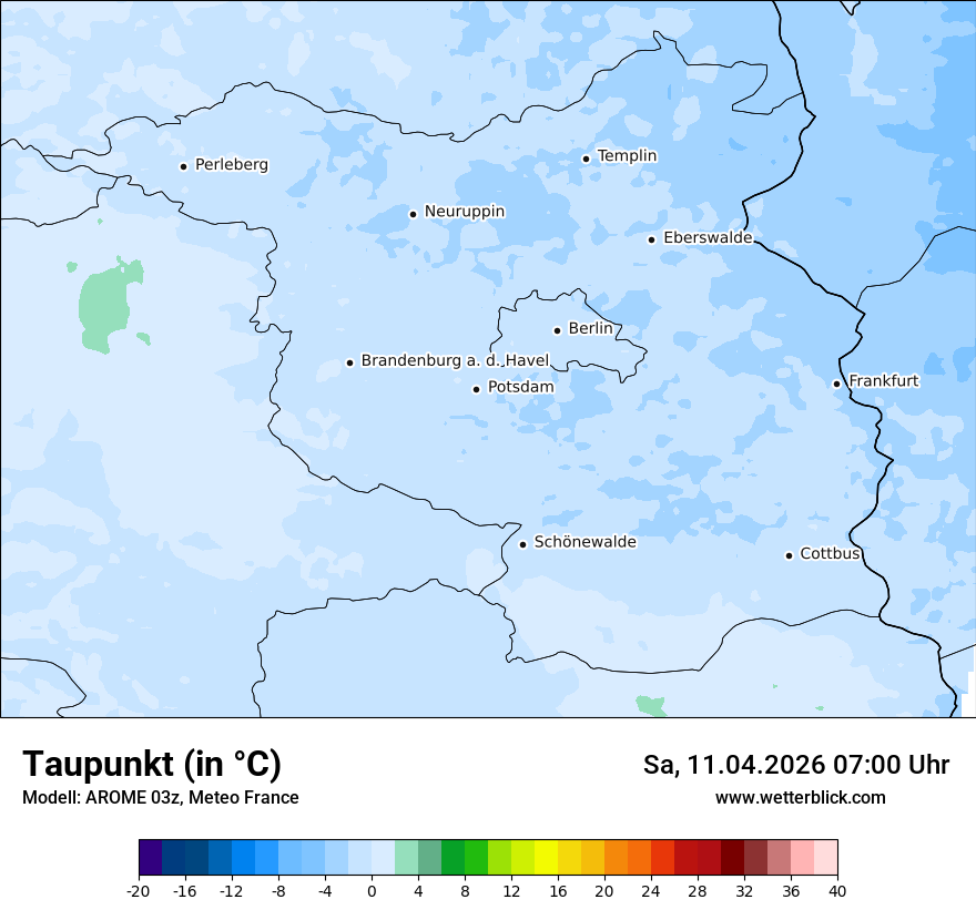 Modellkarte AROME – td – bb