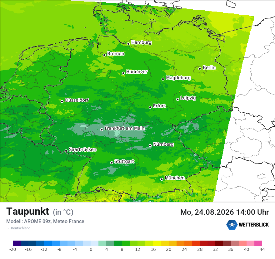 Modellkarte AROME – td – deutschland