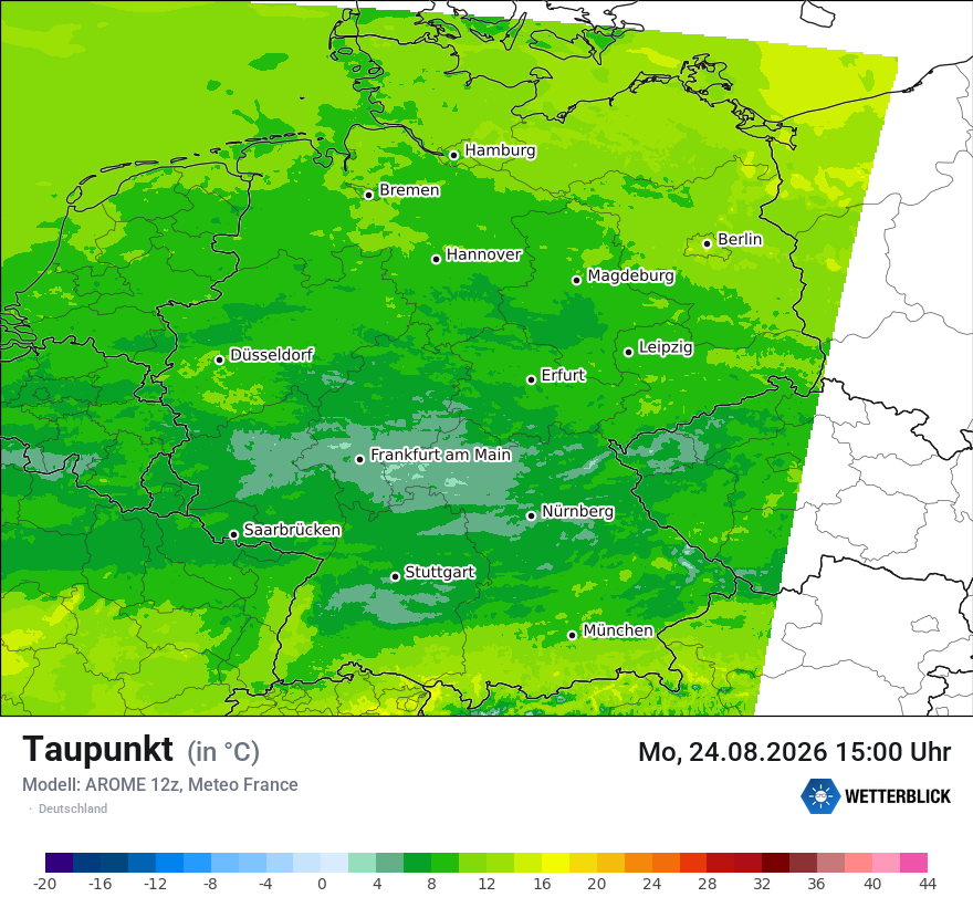 Modellkarte AROME – td – deutschland
