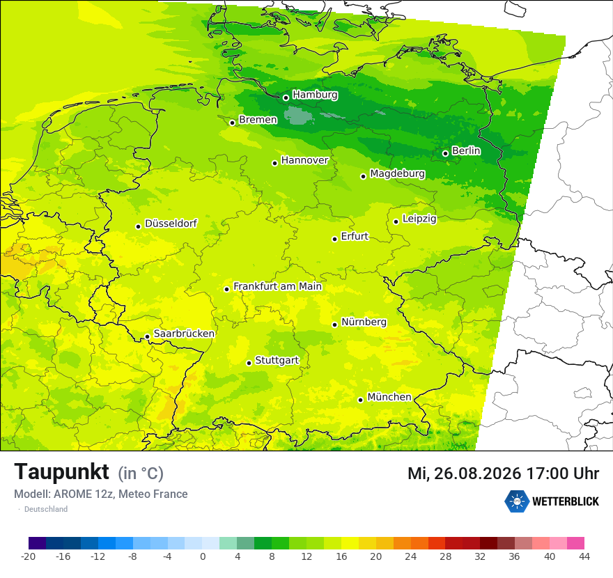 Modellkarte AROME – td – deutschland