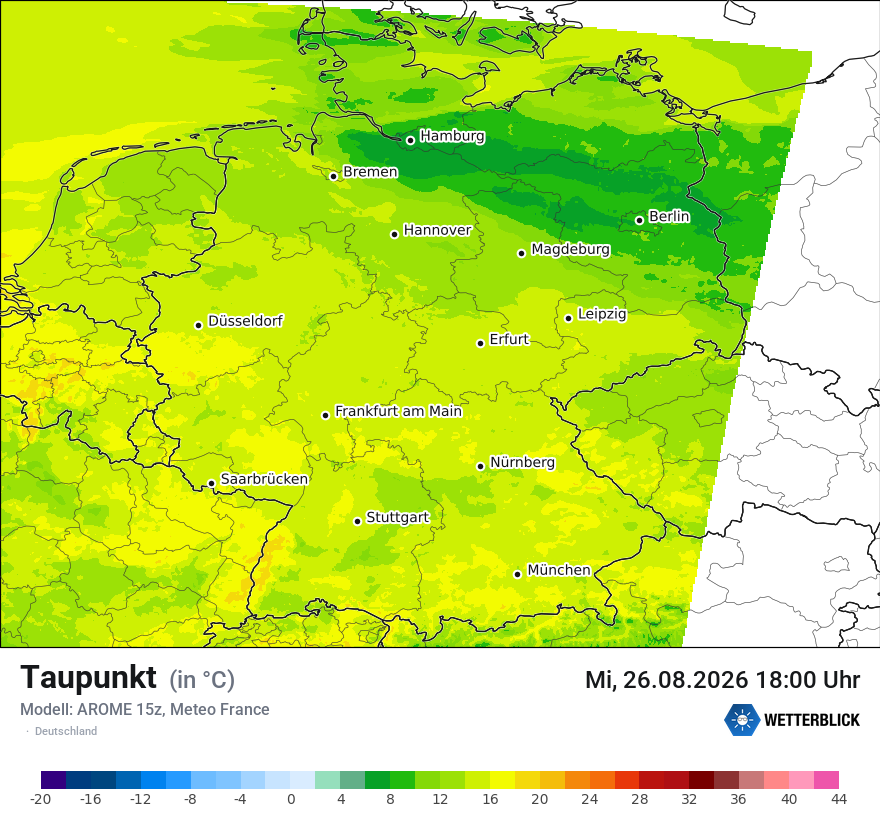 Modellkarte AROME – td – deutschland