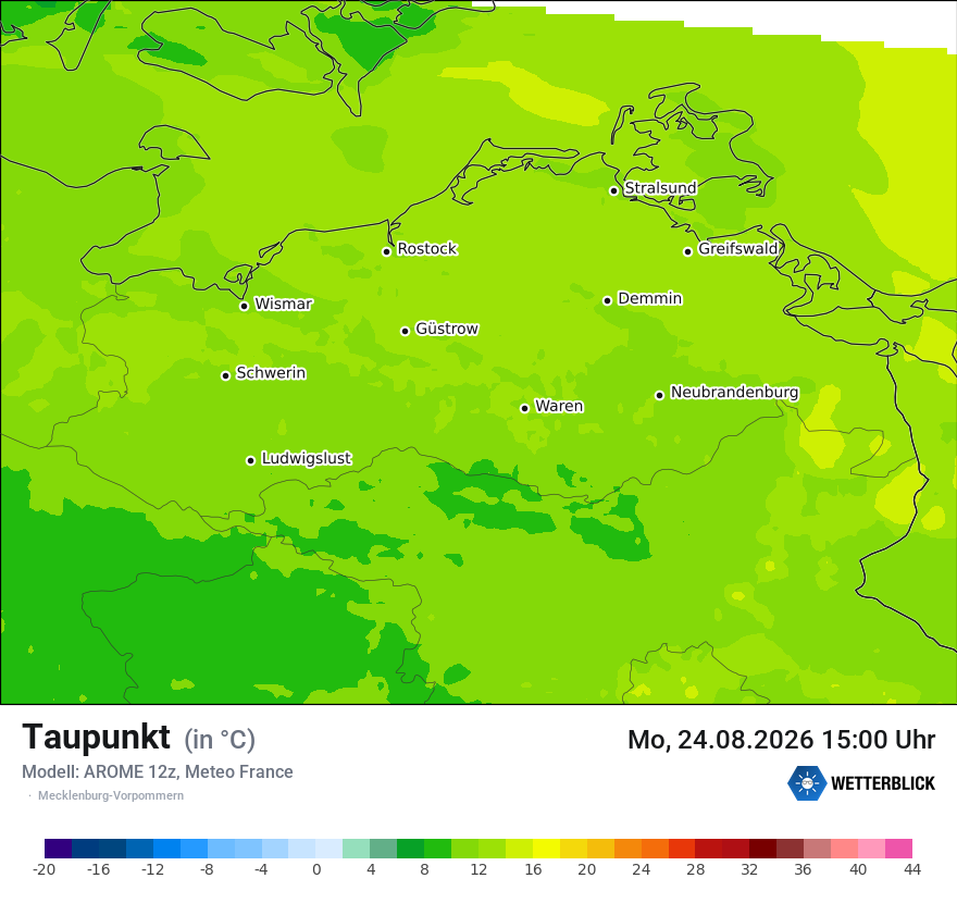 Modellkarte AROME – td – mv