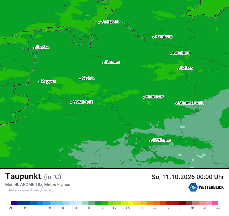 Modellkarte AROME – td – ni