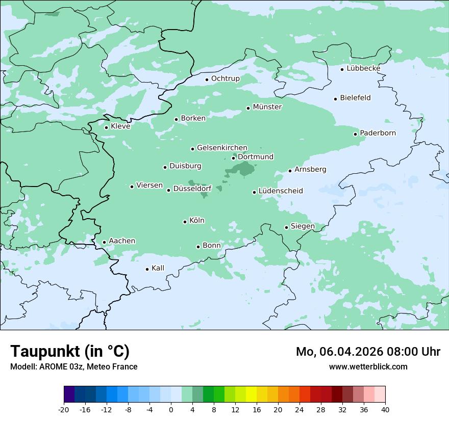 Modellkarte AROME – td – nrw