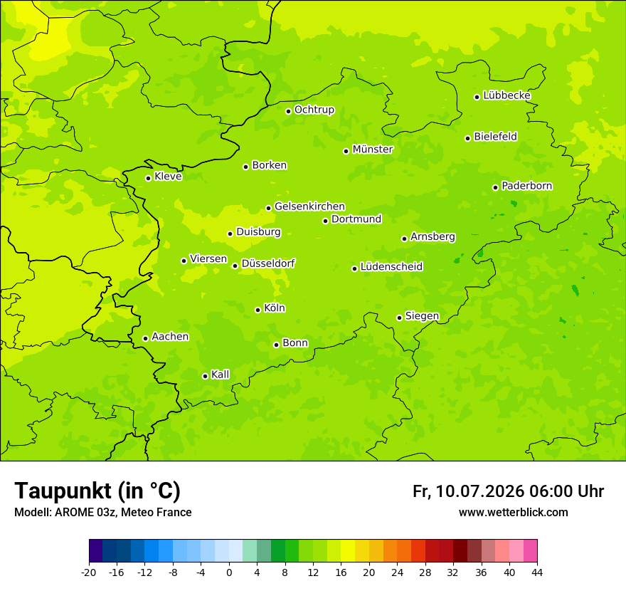 Modellkarte AROME – td – nrw