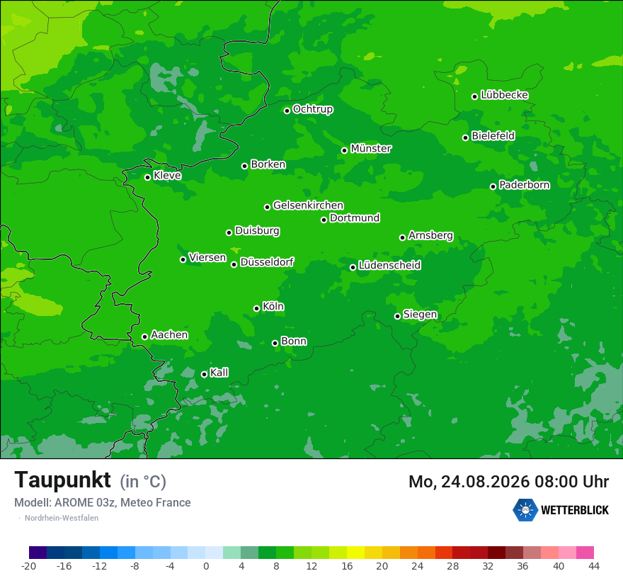 Modellkarte AROME – td – nrw