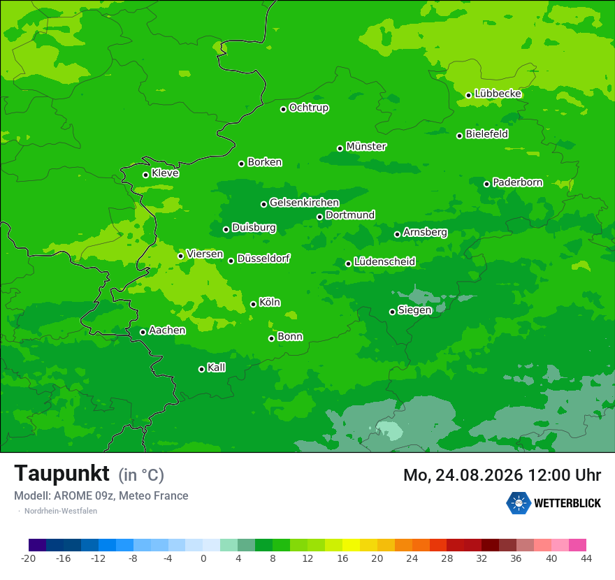 Modellkarte AROME – td – nrw
