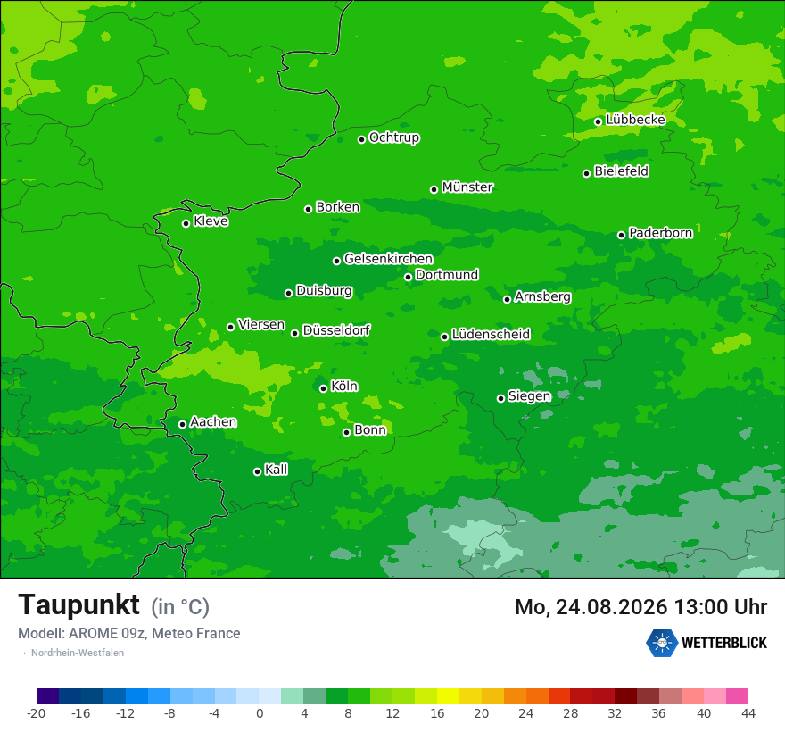 Modellkarte AROME – td – nrw
