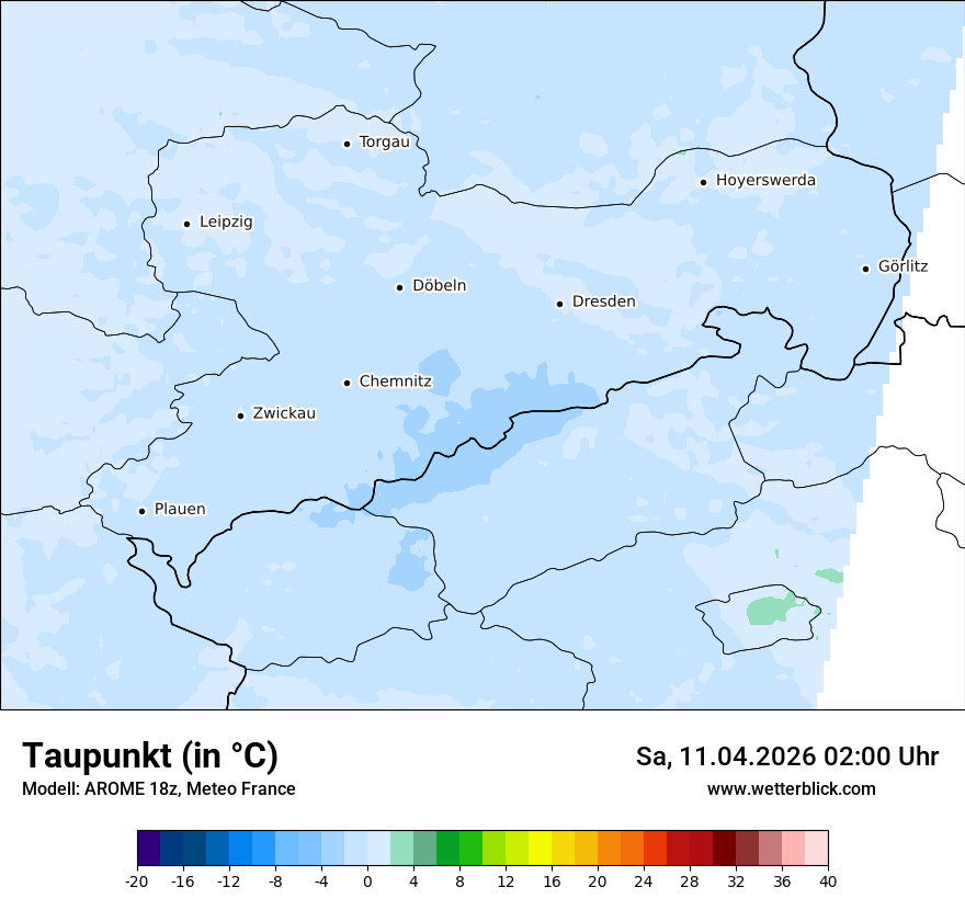 Modellkarte AROME – td – sn