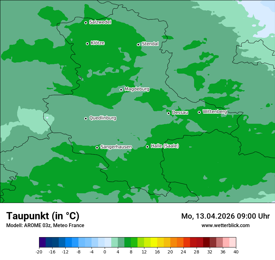 Modellkarte AROME – td – st