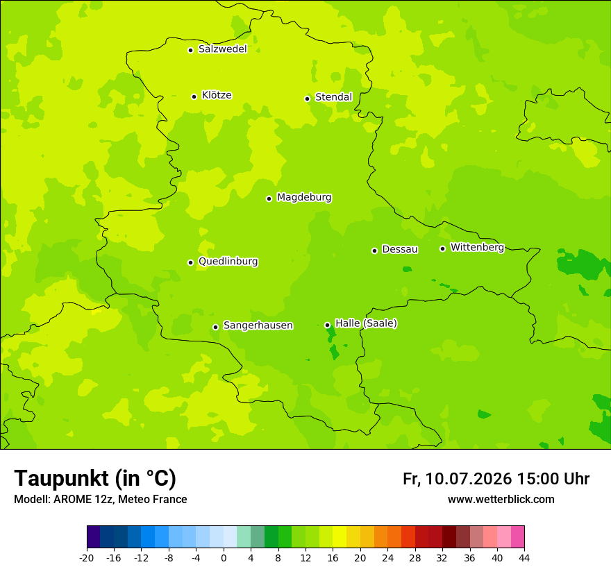 Modellkarte AROME – td – st