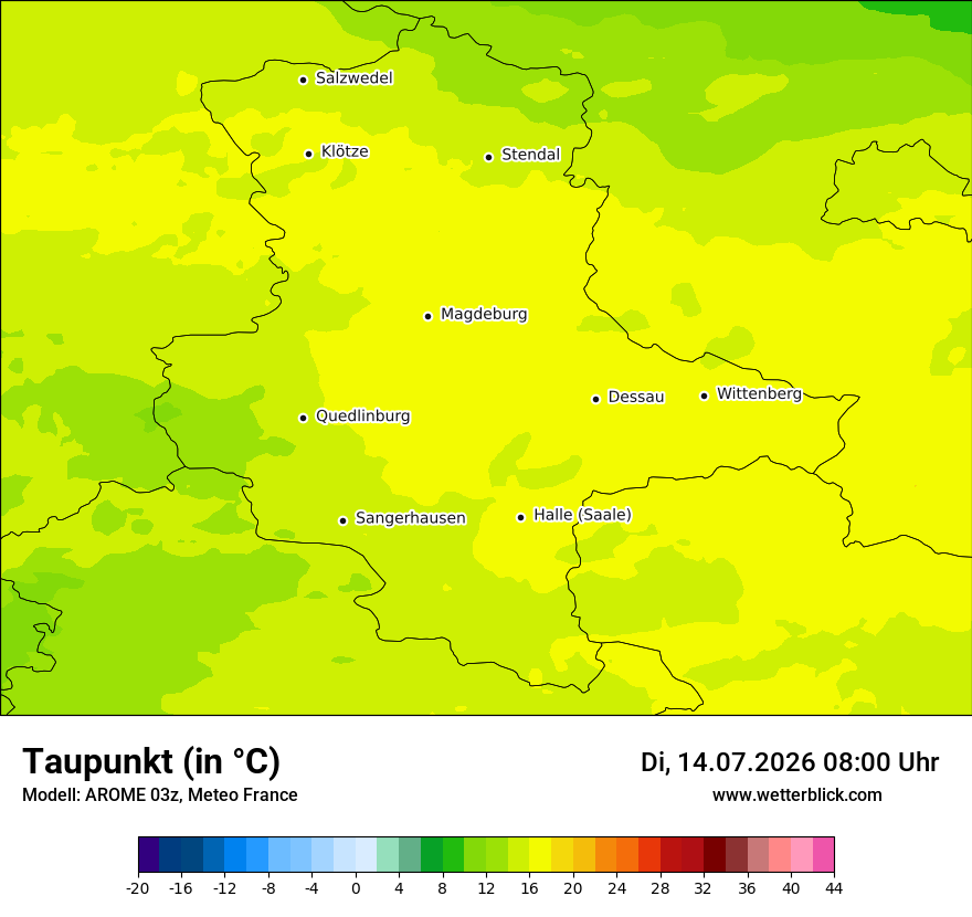 Modellkarte AROME – td – st