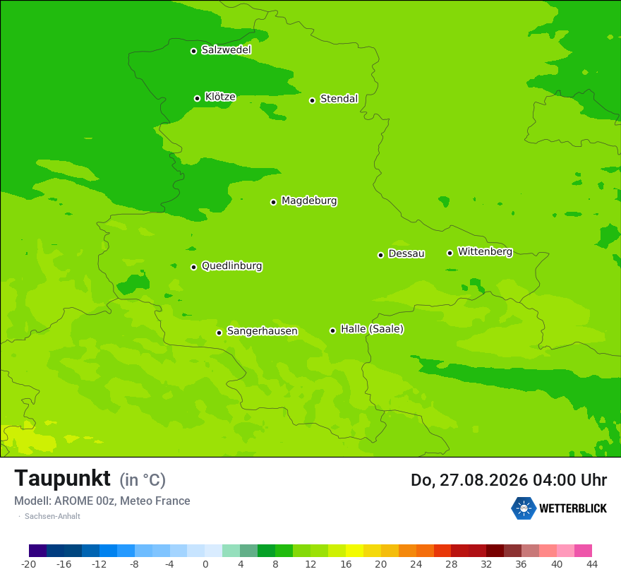 Modellkarte AROME – td – st