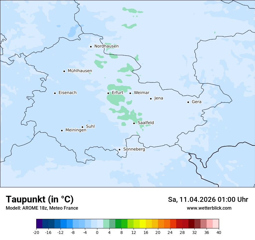 Modellkarte AROME – td – th