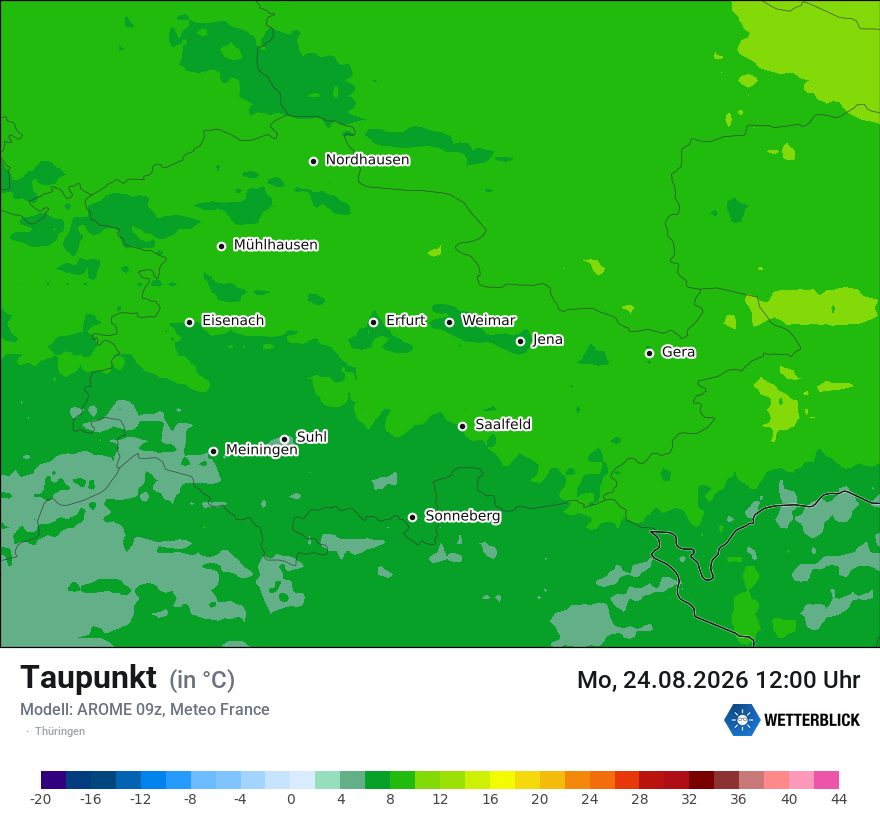 Modellkarte AROME – td – th