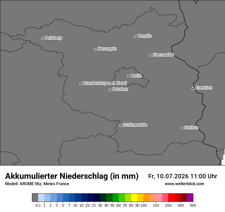 Modellkarte AROME – tot_prec – bb