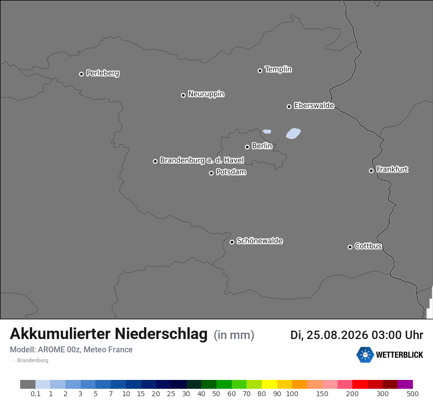 Modellkarte AROME – tot_prec – bb