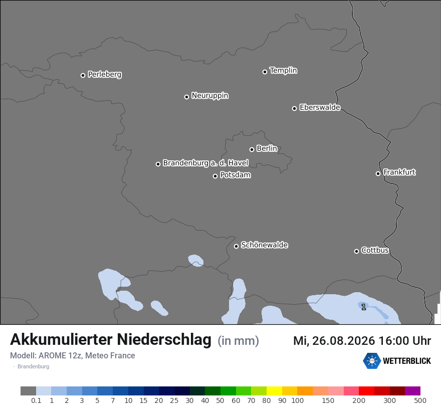 Modellkarte AROME – tot_prec – bb