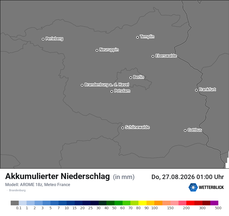 Modellkarte AROME – tot_prec – bb