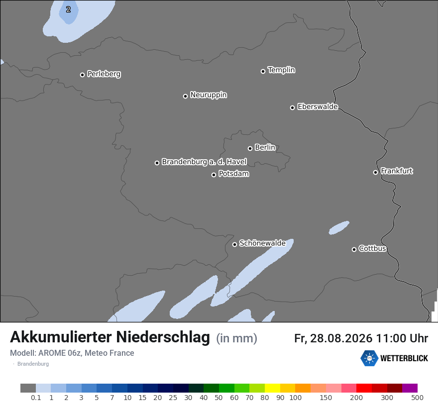 Modellkarte AROME – tot_prec – bb