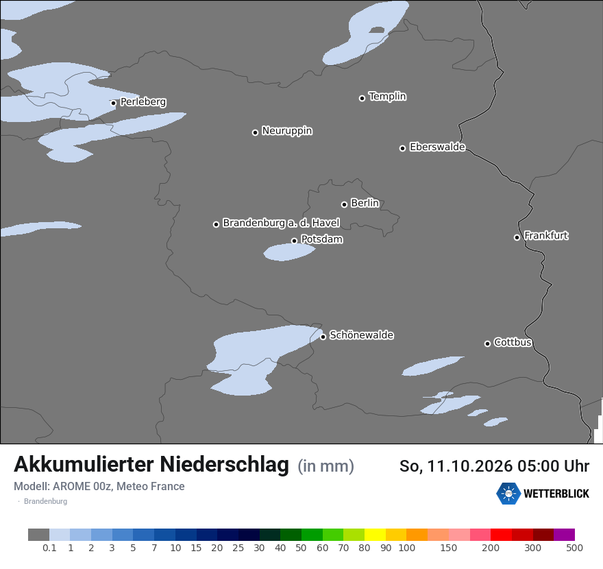 Modellkarte AROME – tot_prec – bb