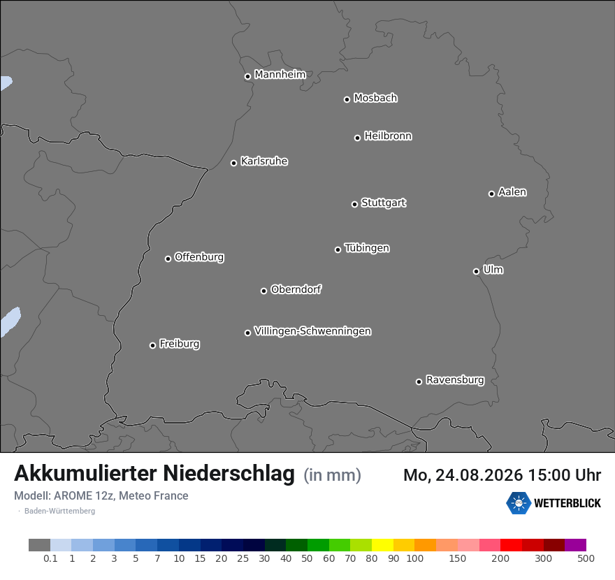 Modellkarte AROME – tot_prec – bw