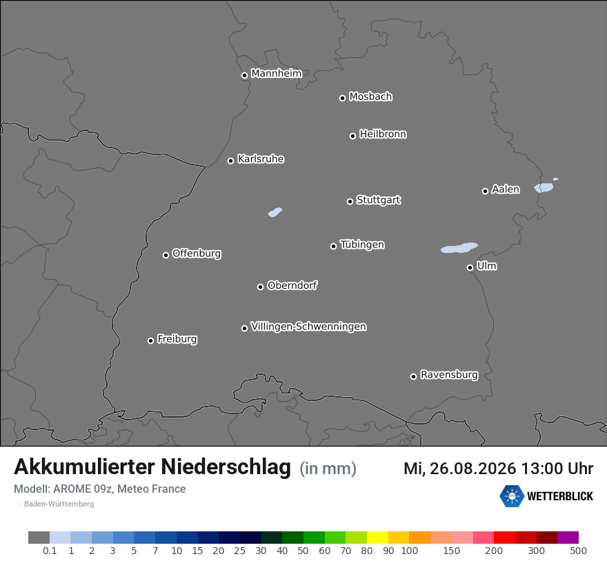 Modellkarte AROME – tot_prec – bw