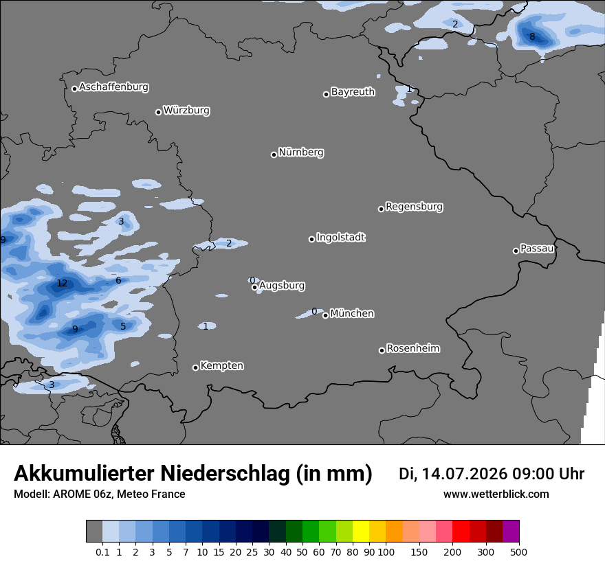 Modellkarte AROME – tot_prec – by