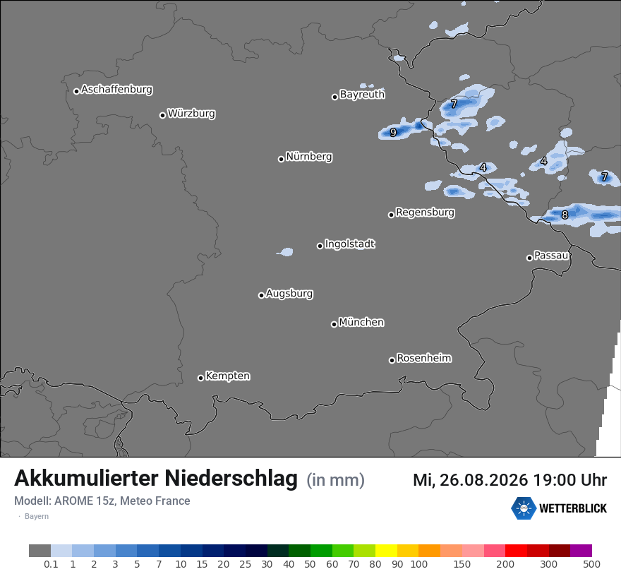 Modellkarte AROME – tot_prec – by