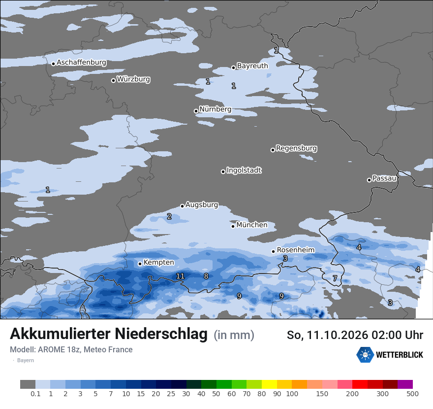 Modellkarte AROME – tot_prec – by