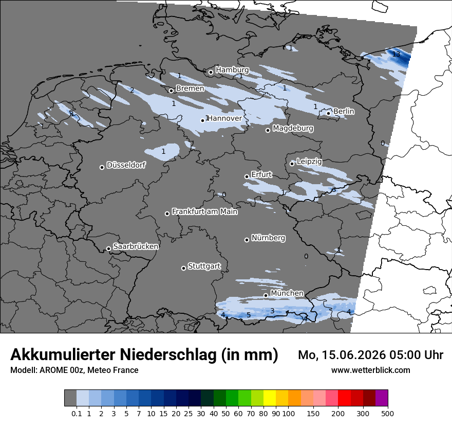 Modellkarte AROME – tot_prec – deutschland