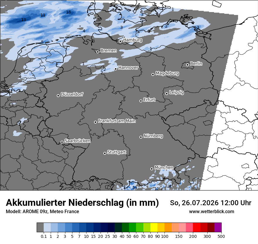 Modellkarte AROME – tot_prec – deutschland
