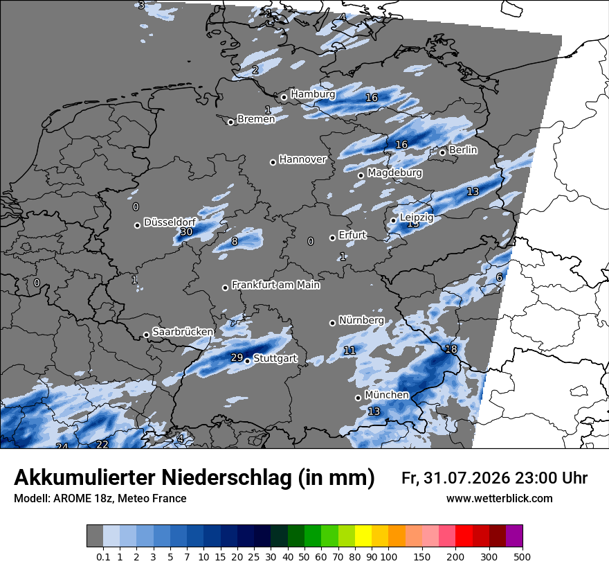 Modellkarte AROME – tot_prec – deutschland