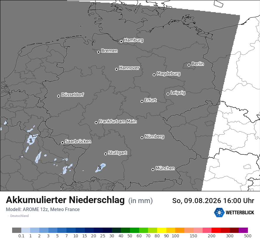 Modellkarte AROME – tot_prec – deutschland
