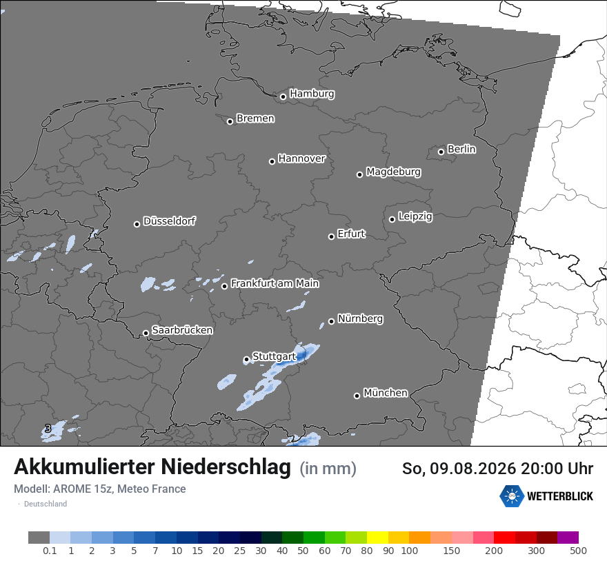 Modellkarte AROME – tot_prec – deutschland