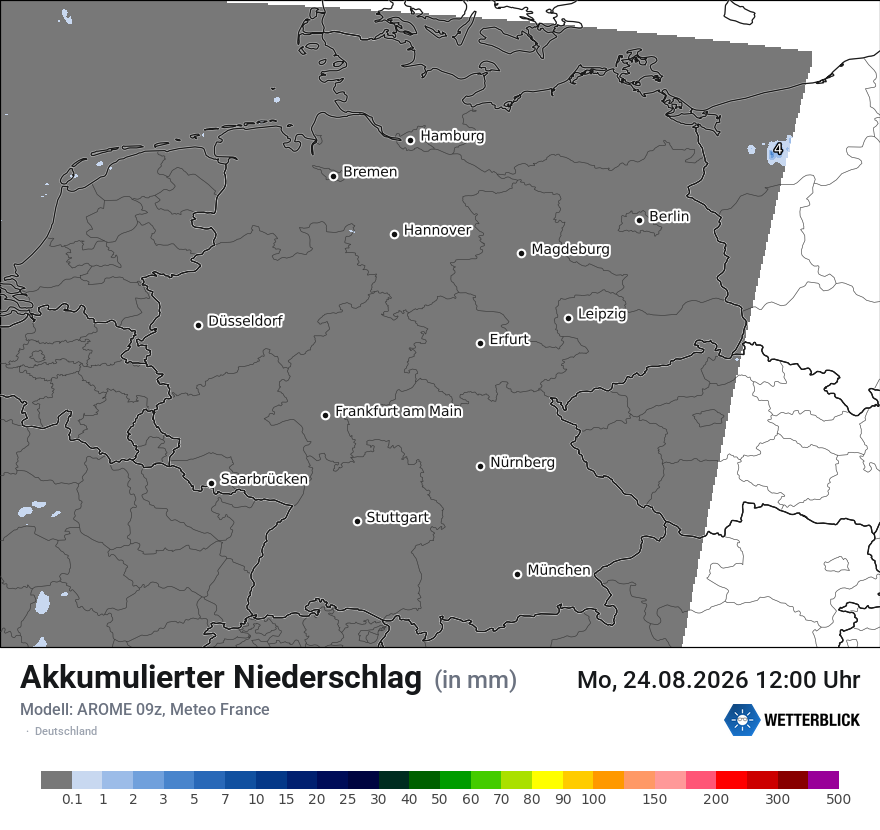 Modellkarte AROME – tot_prec – deutschland