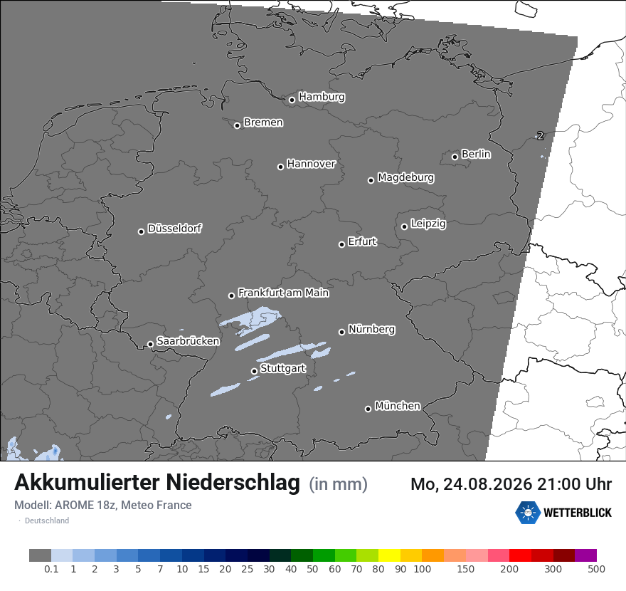 Modellkarte AROME – tot_prec – deutschland